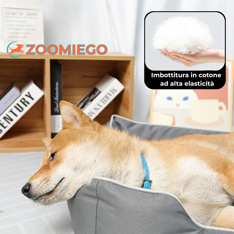 Letto OrthoComfort Zoomiego™ – La Cuccia Ergonomica a Divanetto (Sfoderabile e Premium)