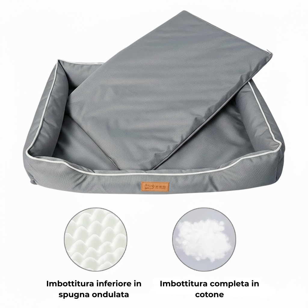 Letto OrthoComfort Zoomiego™ – La Cuccia Ergonomica a Divanetto (Sfoderabile e Premium)